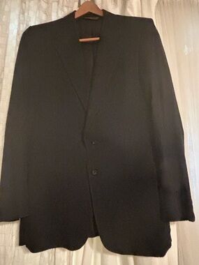 34” Christian Dior Suede Navy Blue  Blazer - Classic 2-Button luxurious Jacket